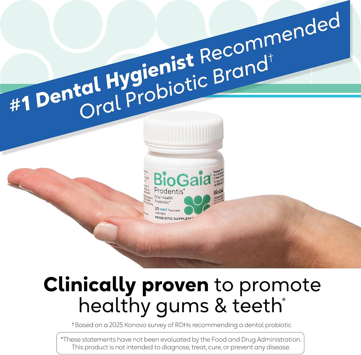 BioGaia Prodentis 3-Pack | Dental Probiotic Lozenges | Promote Healthy Gums & Teeth | Defend Against Dental Problems | Replenish Oral Microbiome | Improve Oral Health | Mint Flavor | 90 Day Supply