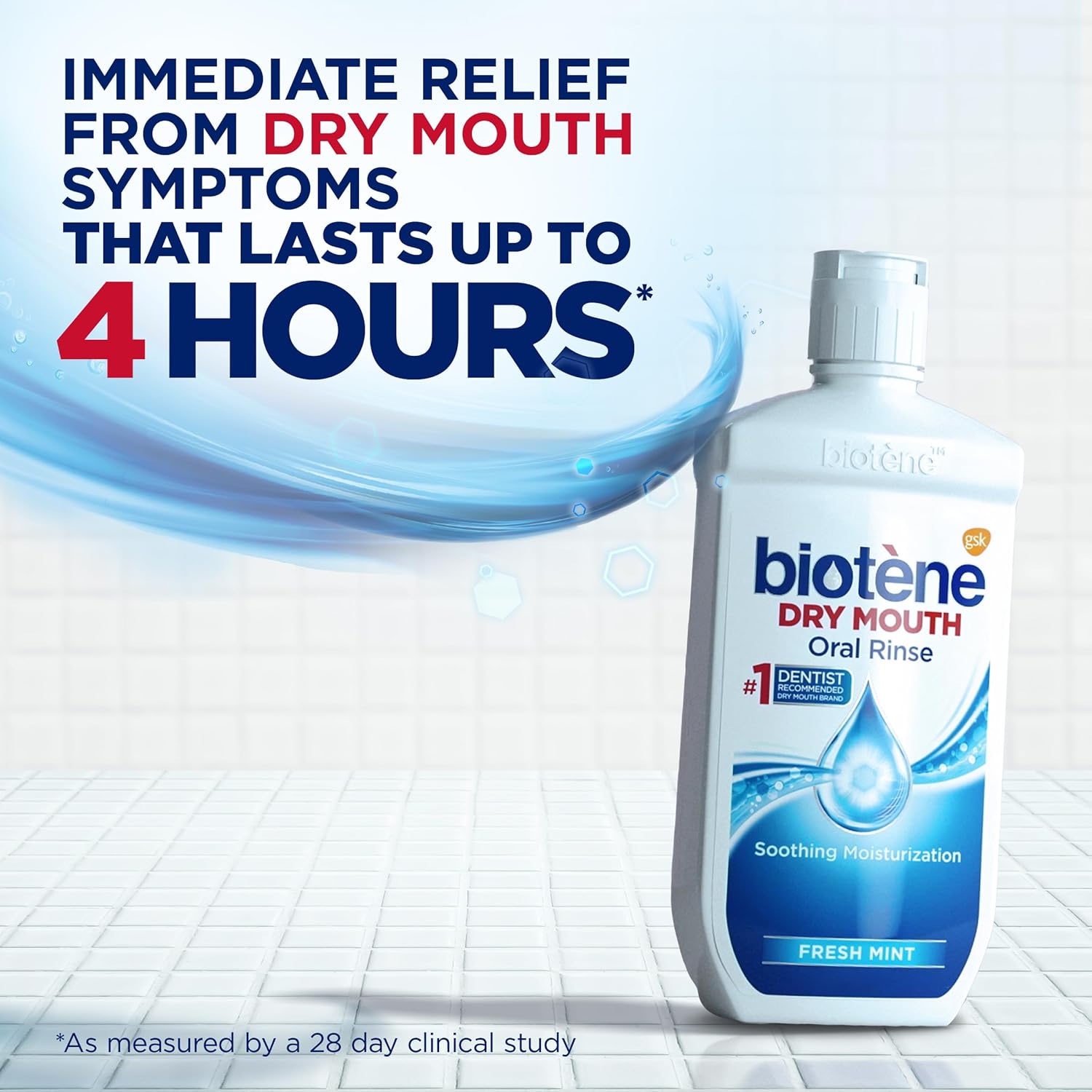 Biotene Oral Rinse Mouthwash for Dry Mouth, Breath Freshener and Dry Mouth Treatment, Fres